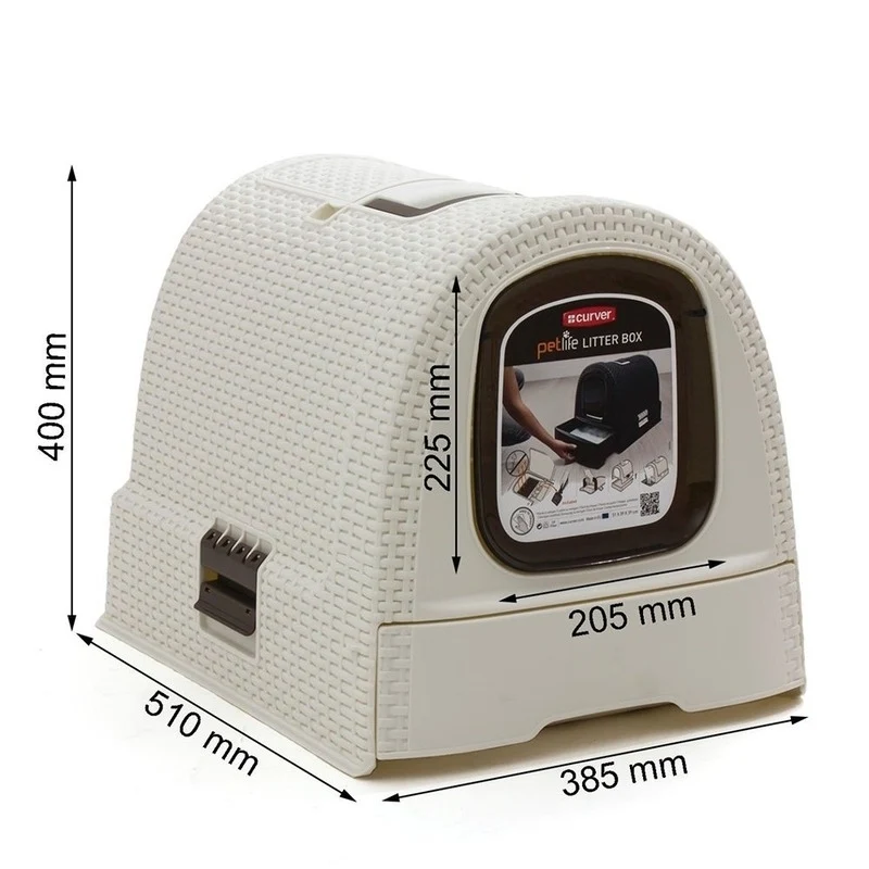 Curver Petlife Katzentoilette Style in Rattan Optik