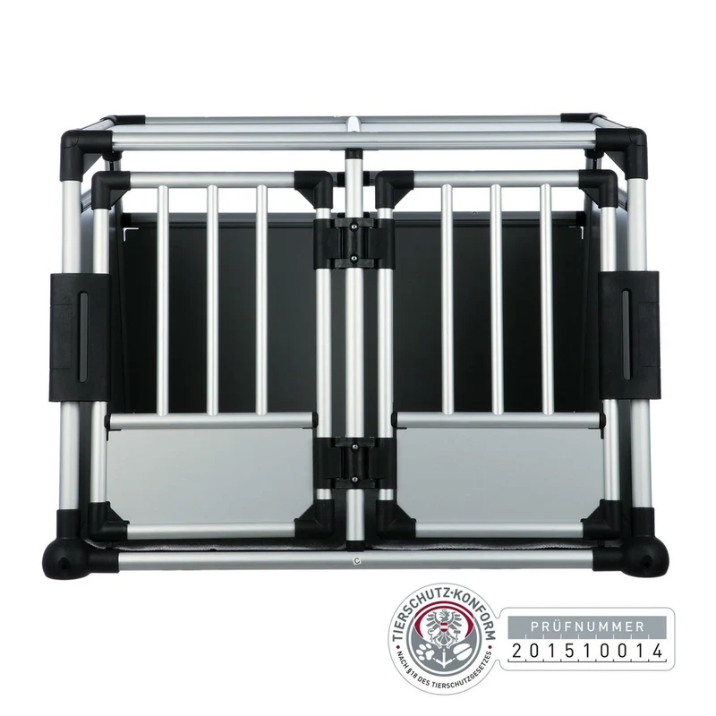 Trixie Doppel Transportbox Alubox Autobox für 2 Hunde