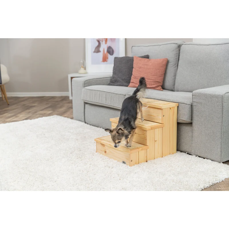 Möbel Treppe für Hunde und Katzen aus Kiefer mit Staurraum