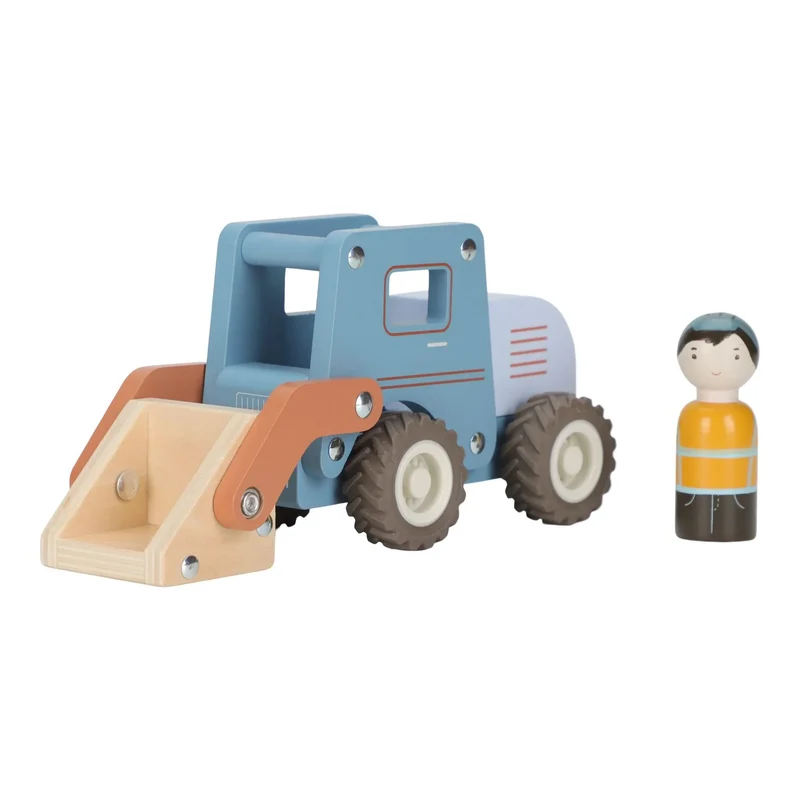 Houten bulldozer – Blauw – Essentials
