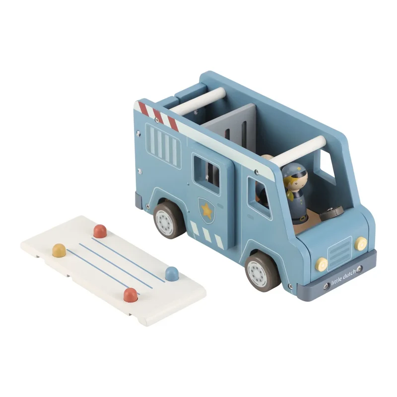 Houten politiewagen – Blauw – Essentials