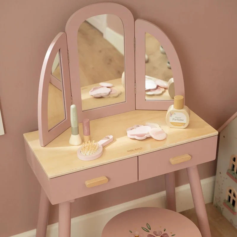 Houten kaptafel groot– Roze – Essentials