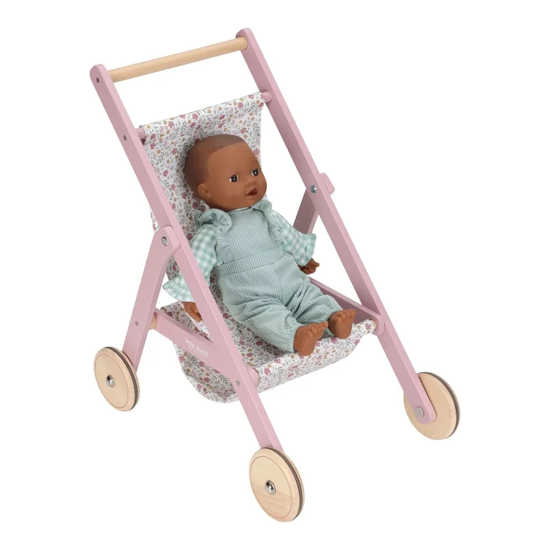 Houten poppenbuggy - Roze - Essentials