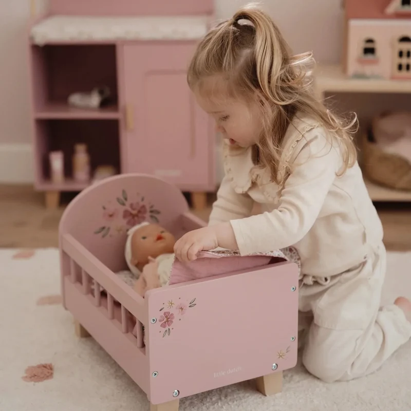 Houten poppenbedje - Roze - Essentials
