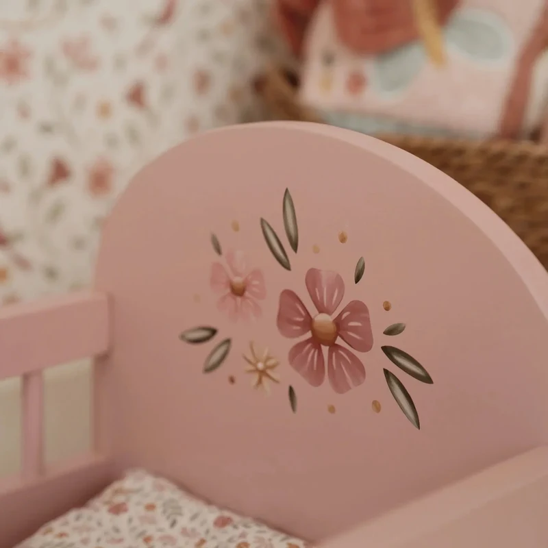 Houten poppenbedje - Roze - Essentials