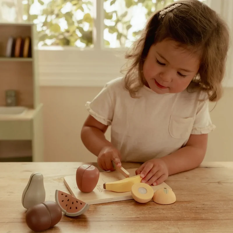 Houten snijfruit - Meerkleurig - Essentials