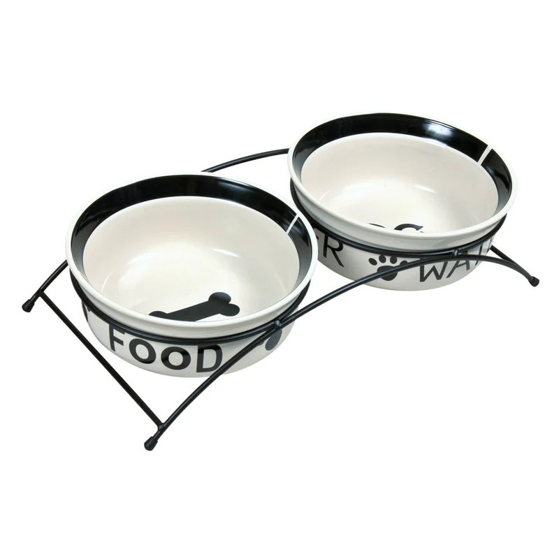 Keramik Hundenapf Set mit Metallhalterung