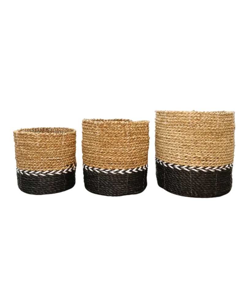 Geflochtene Fairtrade Körbe "Schwarz Weiß" von Eigen en Anders