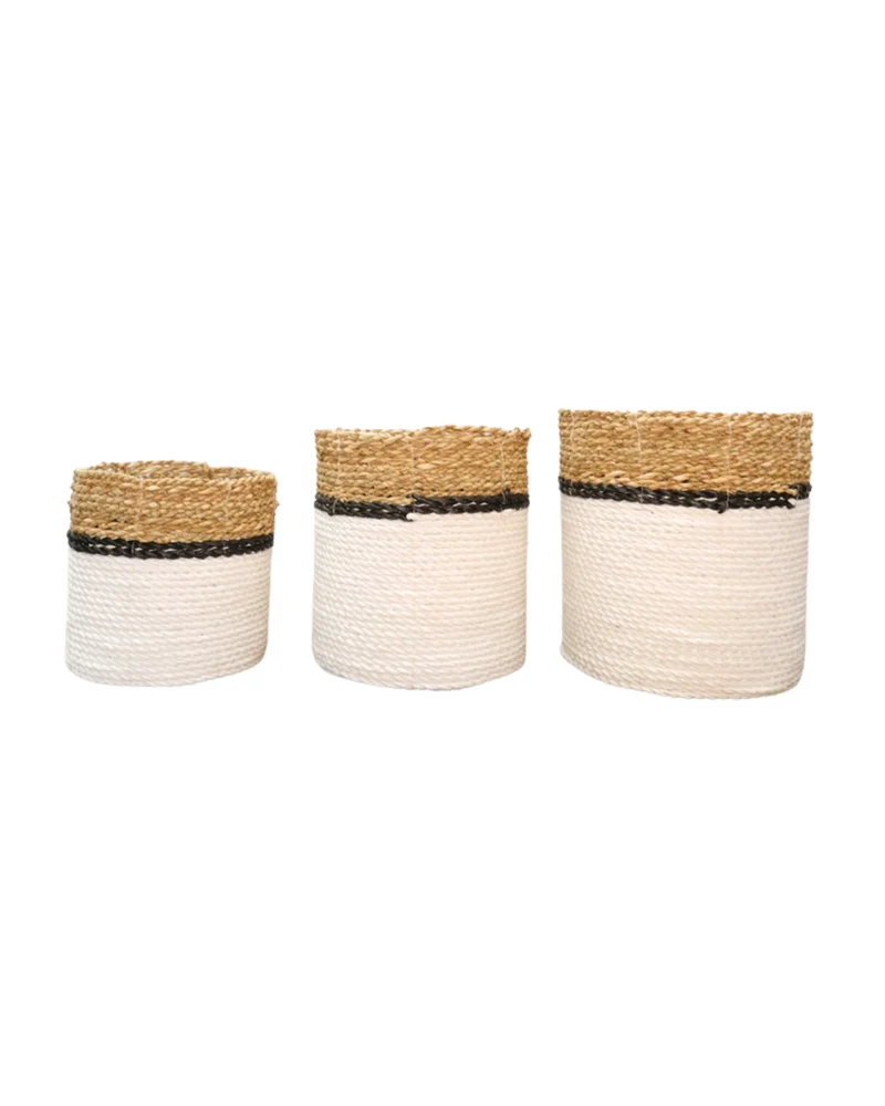 Geflochtene Fairtrade Körbe "Weiß Schwarz" von Eigen en Anders