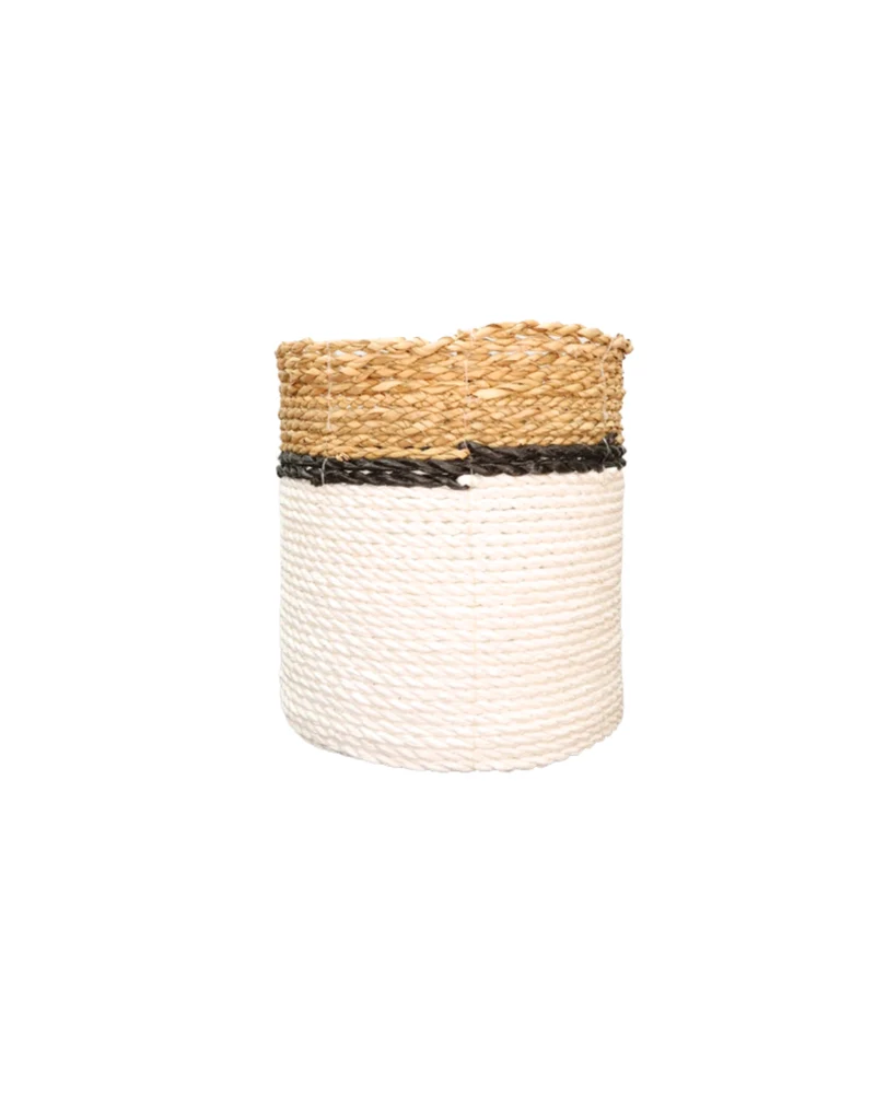 Geflochtene Fairtrade Körbe "Weiß Schwarz" von Eigen en Anders