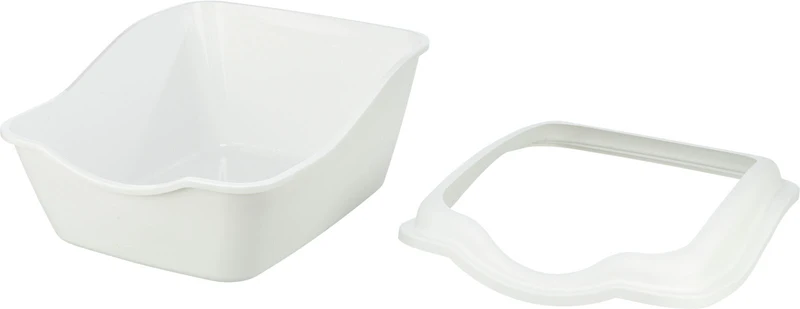 TRIXIE Cleany Cat Katzentoilette mit Rand – hohe Umrandung, Easy-Click, rutschfest, 54×45×21 cm