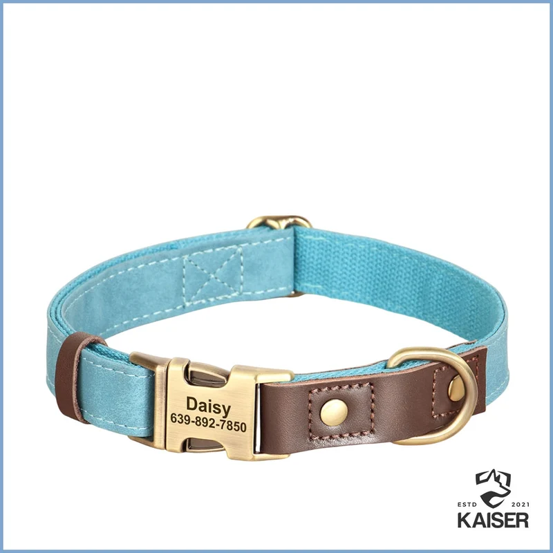 Personalisiertes Hundehalsband aus PU-Leder mit Gravur