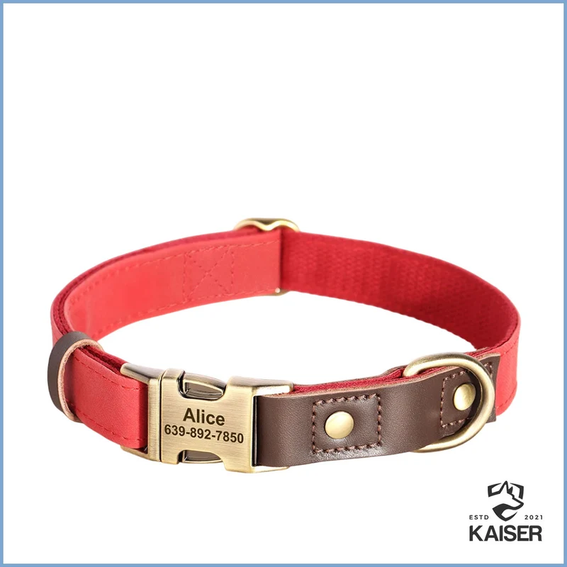 Personalisiertes Hundehalsband aus PU-Leder mit Gravur