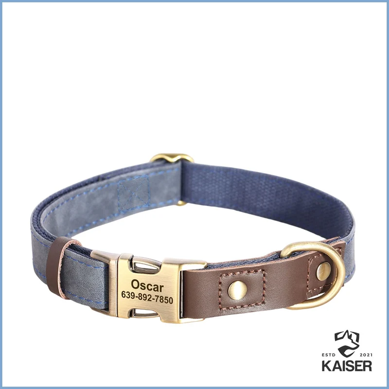 Personalisiertes Hundehalsband aus PU-Leder mit Gravur