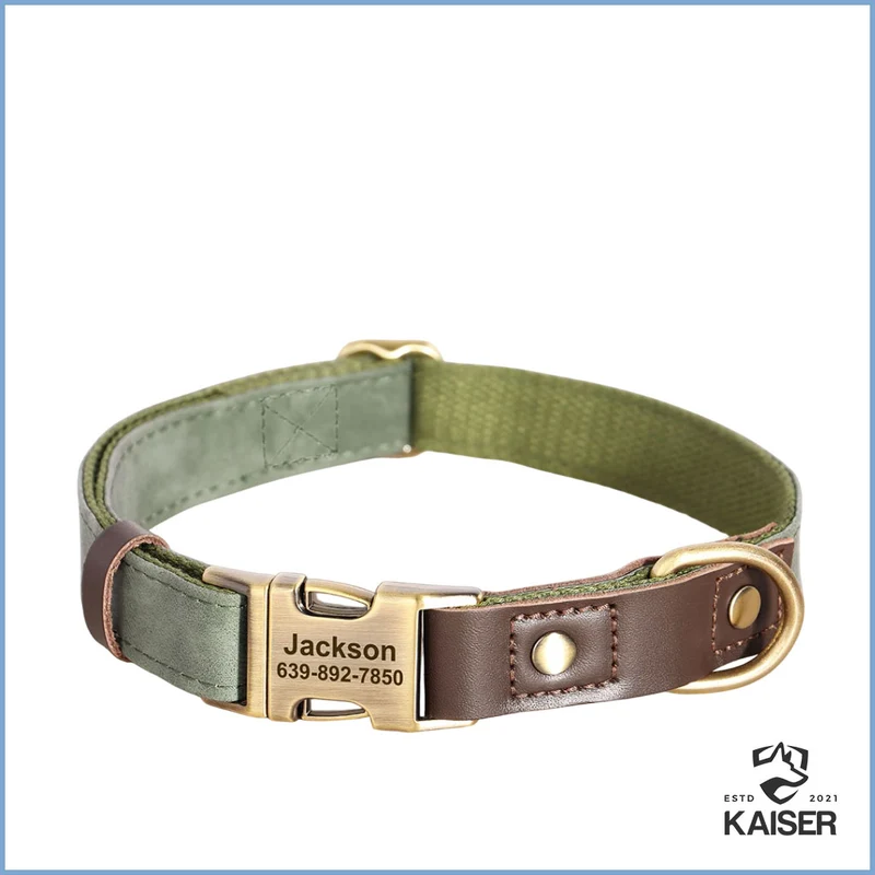 Personalisiertes Hundehalsband aus PU-Leder mit Gravur