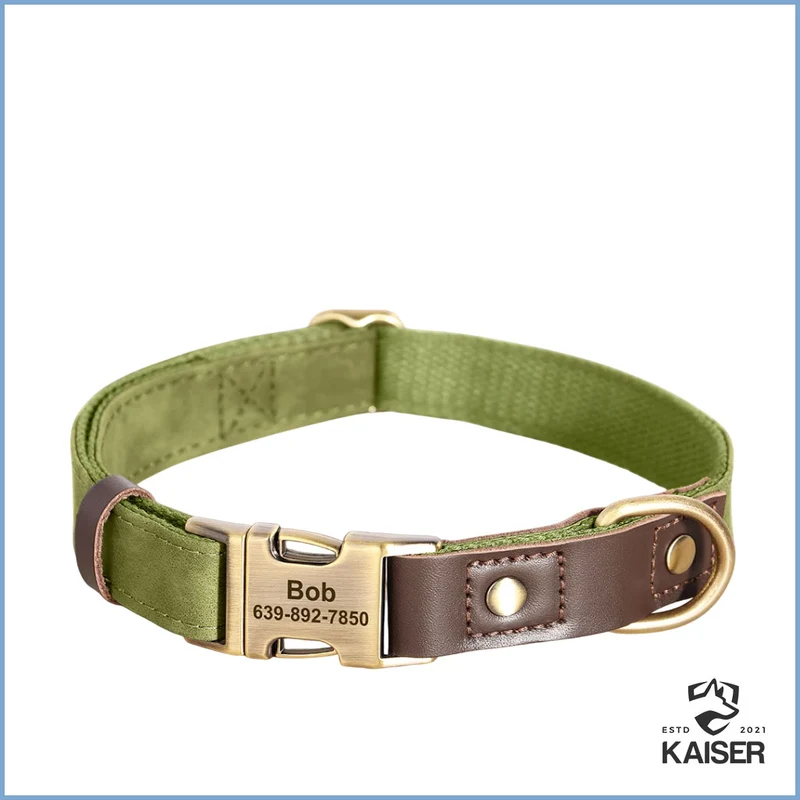 Personalisiertes Hundehalsband aus PU-Leder mit Gravur
