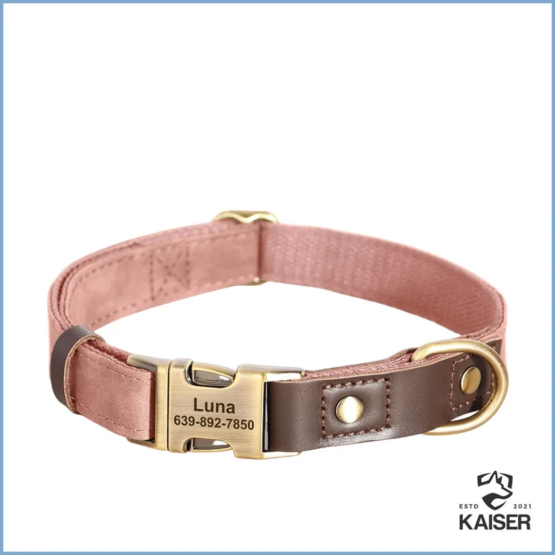 Personalisiertes Hundehalsband aus PU-Leder mit Gravur