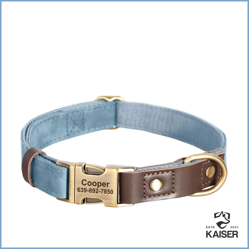 Personalisiertes Hundehalsband aus PU-Leder mit Gravur
