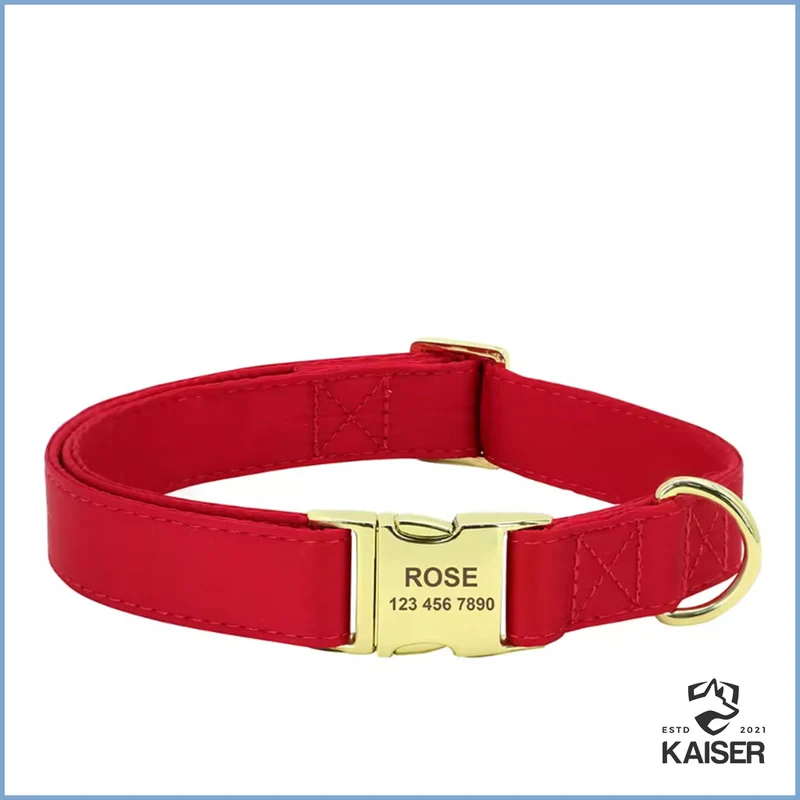 Personalisiertes Hundehalsband mit abnehmbaren Fliege und Blume