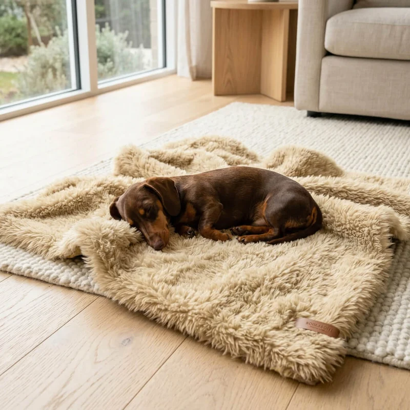 Couverture Teckel Milo Fourrure Beige