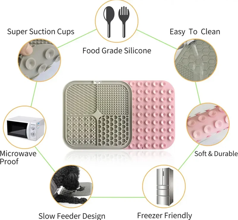Slow food licking Mat for Dogs 2 Pack